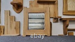 Small Live Edge Style Oak Framed Mirror Hand made Furniture, Natural Finish