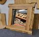 Small Live Edge Style Oak Mirror Hand Made Furniture, Natural Finish