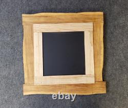 Small Live Edge Style Oak Mirror Hand made Furniture, Natural Finish