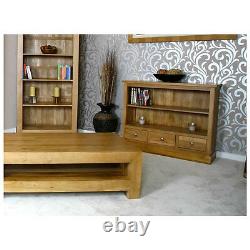 Small Low Solid Oak Bookcase Light Oak Hallway Furniture 504