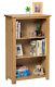 Small Oak Bookcase 3 Shelf Storage Low Bookshelf Solid Wood Shelving Unit