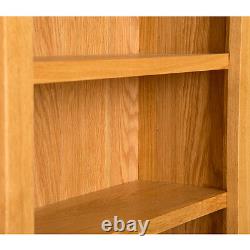 Small Oak Bookcase Compact Shelving Unit Low Shelves Newlyn Solid Wood Furniture