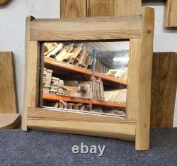 Small Oak Framed Mirror with a waney edge Hand made Furniture, Natural Finish