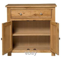 Small Oak Sideboard Compact Storage Dresser/Cupboard/Cabinet Solid Wood Unit