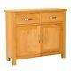 Small Oak Sideboard Cupboard With Drawers & 2 Doors Newlyn Solid Wood Storage