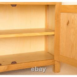 Small Oak Sideboard Cupboard with Drawers & 2 Doors Newlyn Solid Wood Storage
