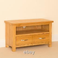 Small Oak TV Stand Unit Modern Solid Wood Cabinet Newlyn Living Room Furniture