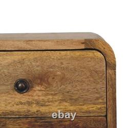 Small Wall Mounted Floating Bedside Table Light Wood Unit 2 Drawer Hamade