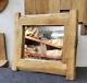 Small Waney Style Oak Framed Mirror Waney Edge Furniture, Unique Item