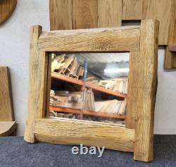 Small Waney Style Oak Framed Mirror Waney Edge Furniture, Unique Item