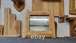 Small Waney Style Oak Framed Mirror Waney Edge Furniture, Unique Item