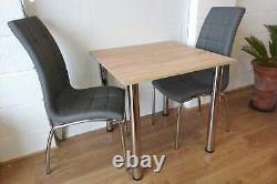 Small and functional table and 2 chairs, oak sonoma and grey, conservatory table