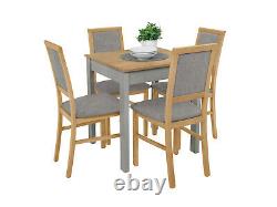 Small, high quality table and 4 chairs, next day delivery, colour oak and grey