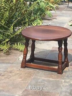 Small vintage drop leaf Solid Wood coffee table. Oak