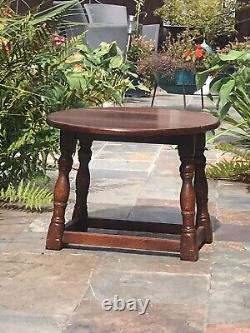 Small vintage drop leaf Solid Wood coffee table. Oak