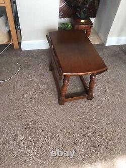 Small vintage drop leaf Solid Wood coffee table. Oak