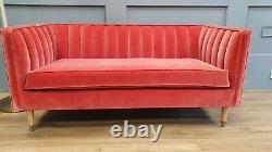 Sofa. Com Ruby 2 seater sofa in Dusty Rose pink velvet with Oak Legs RRP £1350