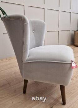 Sofa.com Betty Armchair in dove grey smart velvet with oak legs RRP £720 NEW