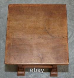 Solid English Oak Nest Of Three Large Side End Lamp Wine Occasional Tables