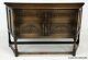 Solid Oak Canted Sideboard Gothic Carvings Drawers & Cupboard Free Uk Delivery
