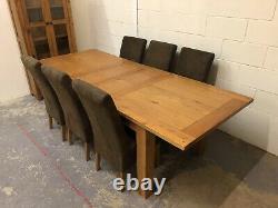 Solid Oak Extendable Dining Table & 6 Solid Oak Dining Chairs Oak Furniture