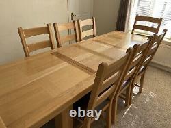 Solid Oak Extendable Dining Table With 8 Chairs