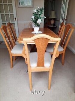 Solid Oak Extendable Dining Table and 6 Chairs including 2 Carvers