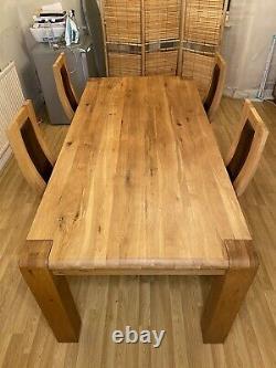 Solid Oak Extending Dining Table & Chairs