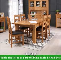 Solid Oak Medium Extension Dining Table Seats 6 8 Person Kitchen UK37