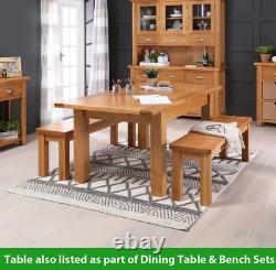 Solid Oak Medium Extension Dining Table Seats 6 8 Person Kitchen UK37