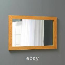 Solid Oak Medium Hanging Wall Mirror Bedroom Furniture UK36