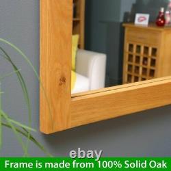Solid Oak Medium Hanging Wall Mirror Bedroom Furniture UK36