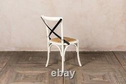 Solid Oak Shabby Chic Bentwood Kitchen Chair With Metal Cross Back