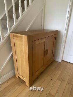 Solid Oak Sideboard Small 2 Door Storage Cupboard Dining Storage