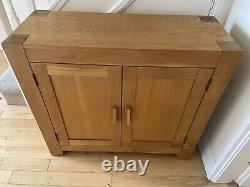 Solid Oak Sideboard Small 2 Door Storage Cupboard Dining Storage