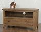 Solid Oak Tv Cabinet Corner Stand Unit In Chunky Dorset Country