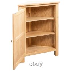 Solid Oak Wood Corner Cabinet Storage Rack Organiser Oak and White/Oak vidaXL