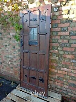 Solid Oak Wooden Front Door Brown Original Wood 1930s Very Solid And Heavy
