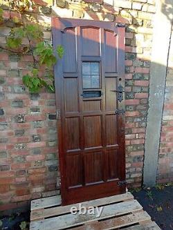 Solid Oak Wooden Front Door Brown Original Wood 1930s Very Solid And Heavy