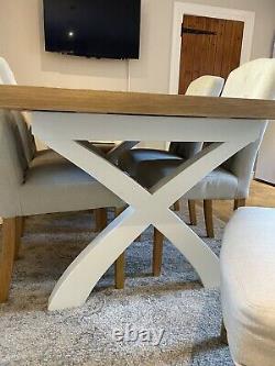 Solid Oak dining table and 6 chairs used