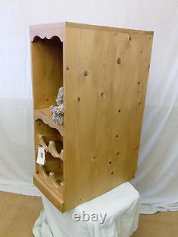 Solid Pine Freestanding Kitchen Cabinet Integrated Wine Rack Shelving Storage