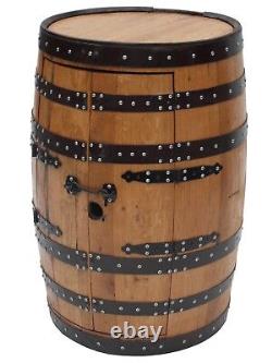 Solid Scotch Whisky Oak Barrel DRINKS CABINET Double Doors 3 racks Handcrafted