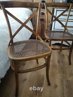 Solid Wood Traditional Cross Back Bentwood Chair Pair