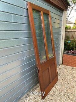 Solid oak door external / internal Victorian styled panelled d/glazed 96 x 224cm