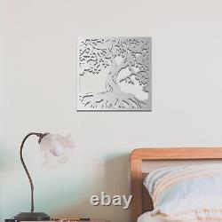 Square Framed Tree of Life Wooden Wall Art Rustic Spiritual Decor for Any Room