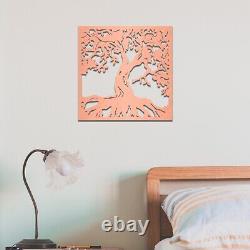 Square Framed Tree of Life Wooden Wall Art Rustic Spiritual Decor for Any Room