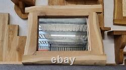 Square Live Edge Style Oak Framed Mirror Hand made Furniture, Natural Finish