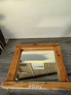 Square Oak Mirror With Rustic Finish Live Edge Furniture, Oak Furniture