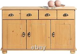Stained Sideboard Hall Cabinet Cupboard Solid Pine 4 Drawer Country House Style