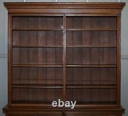 Stunning Maple & Co Oak Victorian Library Bookcase With Drawers Stamped Serial N